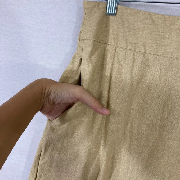 NEW Ashley Stewart Cream/Beige Straight Leg Linen Blend Pants size 14 - Picture 5 of 11